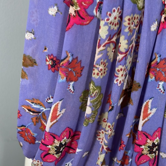 Free People Havana Blue Floral Print Sleeveless Surplice top, sz XS - Picture 8 of 13